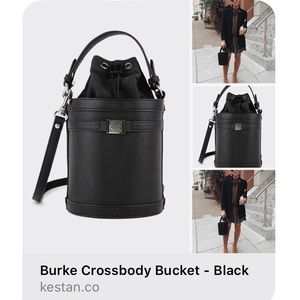 NEW Kestan Black Burke Crossbody Handle Bucket Bag